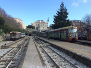 Automotrici Breda in partenza da Catanzaro per Soveria Mannelli.