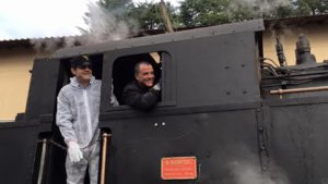 locomotiva con assessore regione Musmanno Ferrovie della Calabria